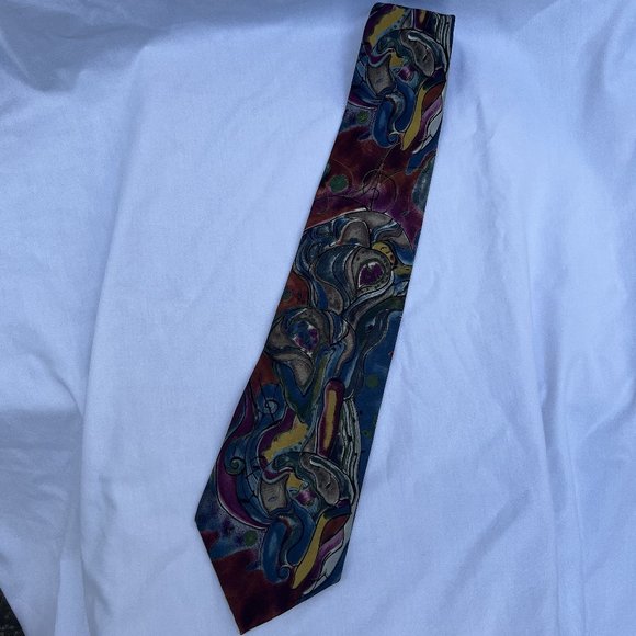 Beautiful Grace Newburger 100% silk men's neck tie Rhine Maidens 56x4 USA - Picture 1 of 4
